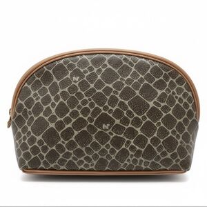 Nina Ricci Gray Leather Patterned Pouch